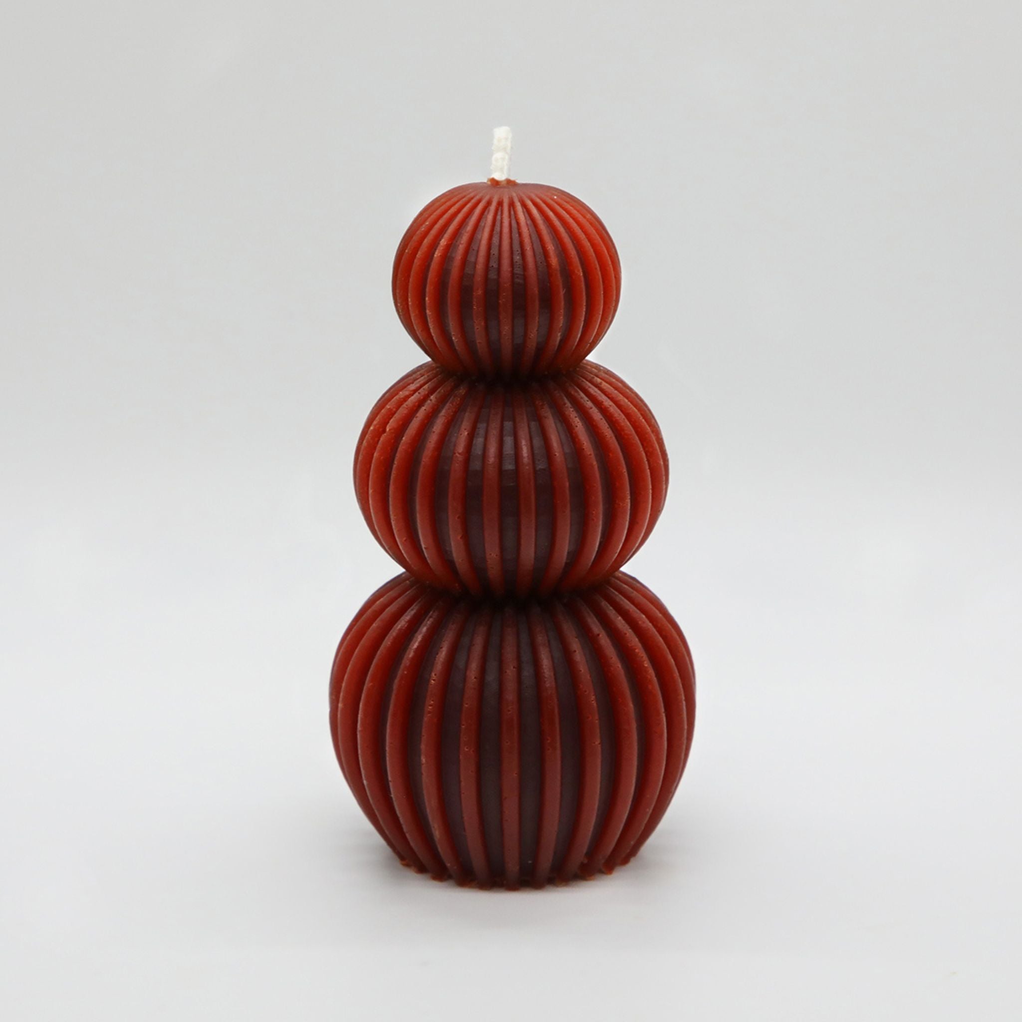 Triple Sphere Pillar Beeswax Candle