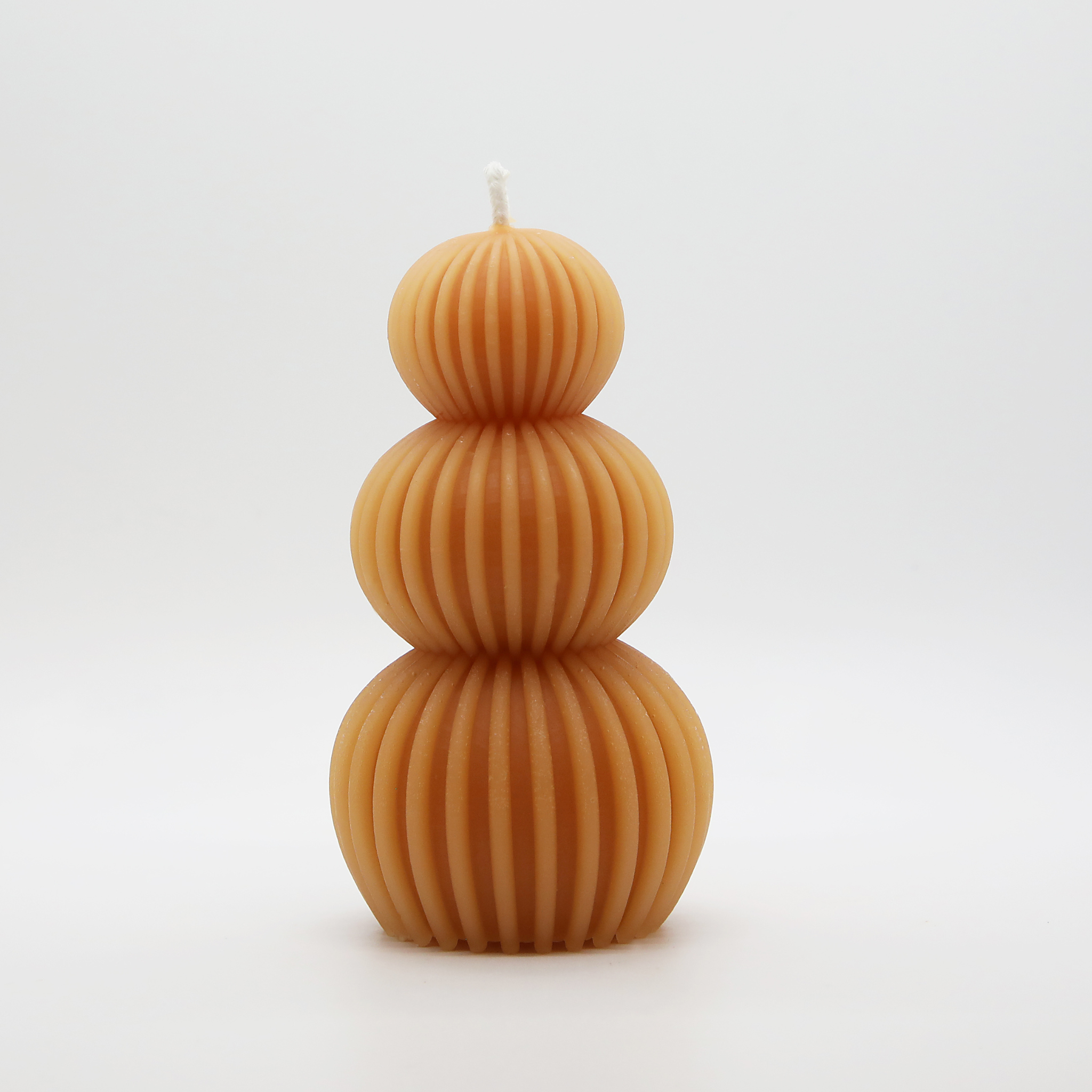 Triple Sphere Pillar Beeswax Candle
