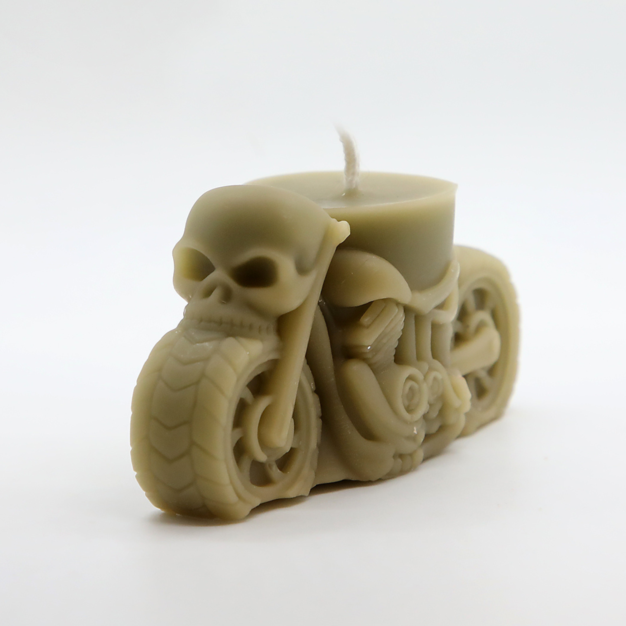 Skull Motorcycle Beeswax Candle